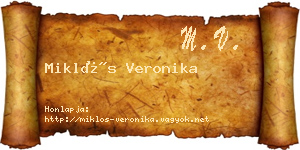 Miklós Veronika névjegykártya
